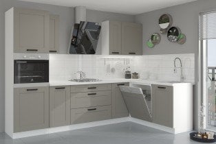 Stolarz-Lempert - Visoka omara Luna - claygrey/bela - 60 cm DK-210 2F