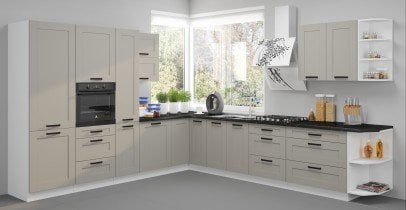 Stolarz-Lempert - Visoka omara Luna - claygrey/bela - 60 cm DK-210 2F