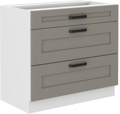 Spodnja omara Luna - claygrey/bela - 80 cm D 3S BB