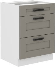 Spodnja omara Luna - claygrey/bela - 60 cm D 3S BB