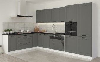 Stolarz-Lempert - Vrata za vgradni pomivalni stroj Luna - dustgrey/bela - ZM 71,3x59,6 cm