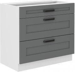 Spodnja omara Luna - dustgrey/bela - 80 cm D 3S BB