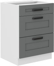 Spodnja omara Luna - dustgrey/bela - 60 cm D 3S BB