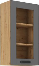 Zgornja vitrina Luna - dustgrey/hrast artisan - 40 cm GS-90 1F