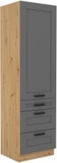 Zgornja omarica Luna - dustgrey/artisan hrast - 60 cm DKS-210 3S 1F