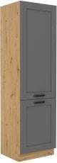 Visoka omara Luna - dustgrey/hrast artisan - 60 cm LO-210 2F