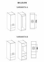 Stolarz-Lempert - Visoka omara Lara - siva - 60 cm LO-210 2F