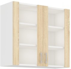 Zgornja vitrina Sara - hrast sonoma - 80 cm GS-72 2F