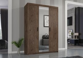 Garderobna omara Elena DL03 z ogledalom - hrast lefkas