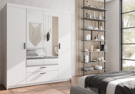 Garderobna omara z ogledalom Elena WH04 - bela