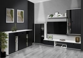 Dnevna soba Salsa - črna/bela  