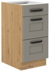 Spodnja omarica Luna - claygrey/artisan hrast - 40 cm D 3S BB