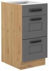 Spodnja omara Luna - dustgrey/artisan hrast - 40 cm D 3S BB