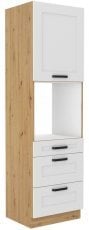 Visoka omara za vgradno pečico Luna - bela/artisan hrast - 60 cm DPS-210 3S 1F