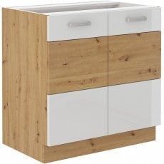 Spodnja omara Artisan - bela - 80 cm D 2F BB