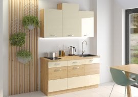 Kuhinjski sestav Artisan 150 cm - krema - sestav 1