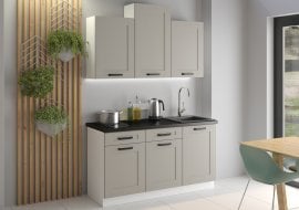 Kuhinjski sestav Luna 150 cm - claygrey/bel - 1 sestav