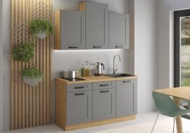 Kuhinjski sestav Luna 150 cm - dustgrey/artisan hrast - 1 sestav
