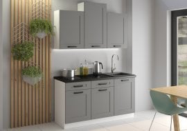 Kuhinjski sestav Luna 150 cm - dustgrey/bel - 1 sestav