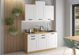Kuhinjski sestav Luna 150 cm - bel/artisan hrast - 1 sestav