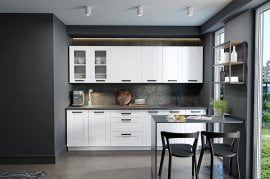 Kuhinjski sestav Luna 260 cm - bel - 3 sestav