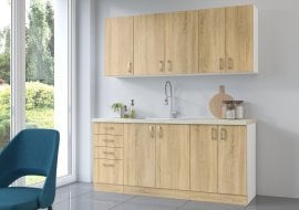 Kuhinjski sestav Sara 180 cm - hrast sonoma - 2 sestav