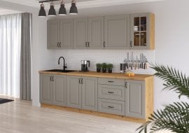 Kuhinjski sestav Stilo 260 cm - сlaygrey/artisan hrast - 4 sestav