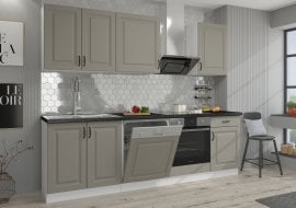 Kuhinjski sestav Stilo 250 cm - сlaygrey/bel - 2 sestav