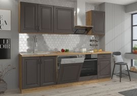 Kuhinjski sestav Stilo 250 cm - siv/artisan hrast - 2 sestav