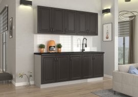 Kuhinjski sestav Stilo 200 cm - siv/bel - 3 sestav