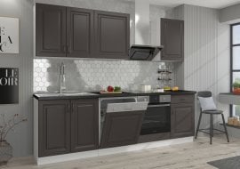 Kuhinjski sestav Stilo 250 cm - siv/bel - 4 sestav