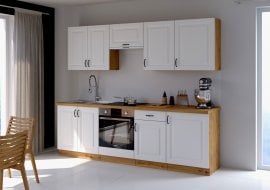 Kuhinjski sestav Stilo 250 cm - bel/artisan hrast - 4 sestav