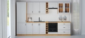 Kuhinjski sestav Stilo 335 cm - bel/artisan hrast - 10 sestav