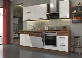 Kuhinjski sestav Vigo 240 cm - bel - 2 sestav