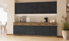 Kuhinjski sestav Vigo 260 cm - temen les - 1 sestav