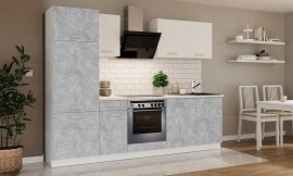 Kuhinjski sestav Toni 260 cm - siva/bel