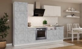 Kuhinjski sestav Toni 270 cm - siva/bel