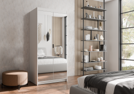 Garderobna omara Elena 2D z ogledalom - bela 