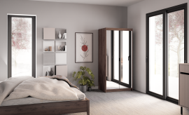 Garderobna omara Elena 2D z ogledalom - hrast lefkas