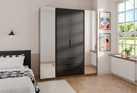 Garderobna omara Kaja 2 2F 3S - evoke hrast/črna