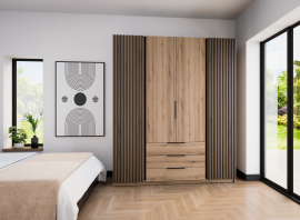 Garderobna omara Kaja 2LAM 2F 3S - evoke hrast