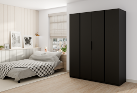 Garderobna omara Kaja 4F - črna