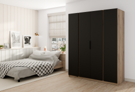 Garderobna omara Kaja 4F - evoke hrast/črna