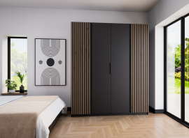 Garderobna omara Kaja 2LAM 2F - črna