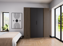 Garderobna omara Kaja 2LAM 2F - evoke hrast/črna