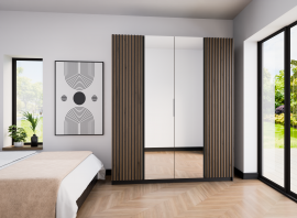 Garderobna omara Kaja 2LAM 2 - črna/evoke hrast/črna