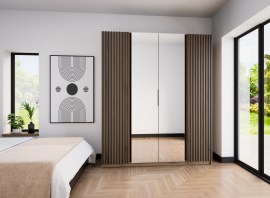 Garderobna omara Kaja 2LAM 2 - evoke hrast/evoke hrast/črna