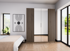 Garderobna omara Kaja 2LAM 2 - evoke hrast/črna/evoke hrast