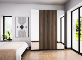 Garderobna omara Kaja 2 2LAM - črna/evoke hrast/črna