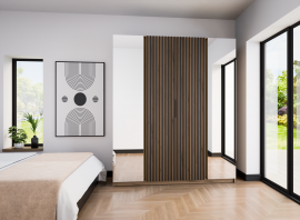 Garderobna omara Kaja 2 2LAM - evoke hrast/evoke hrast/črna